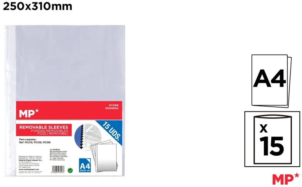 File de protectie Main Paper, A4, 15 bucati/set
