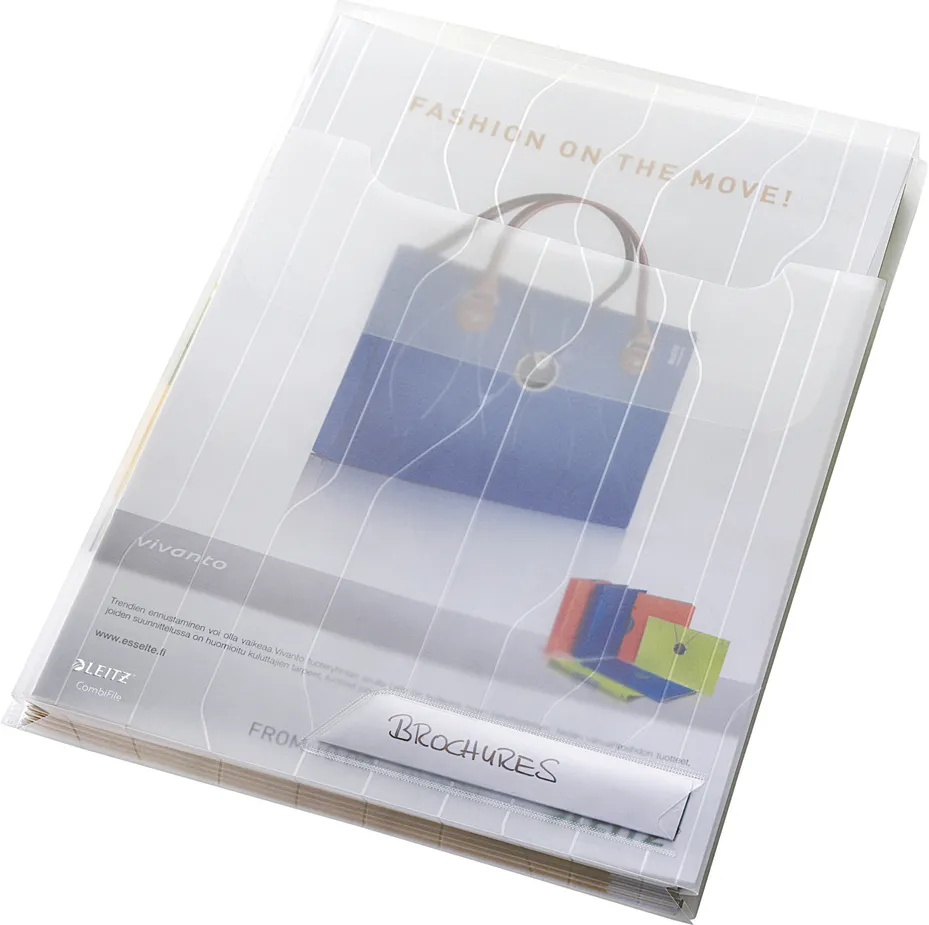 Mapa Leitz, CombiFile Jumbo, eticheta, PP, A4, 200 microni, transparent, 3 bucati/set