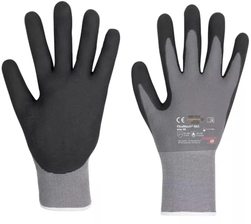 Manusi poliamida Honeywell, imersate nitril Flexmech 663, touchscreen 12
