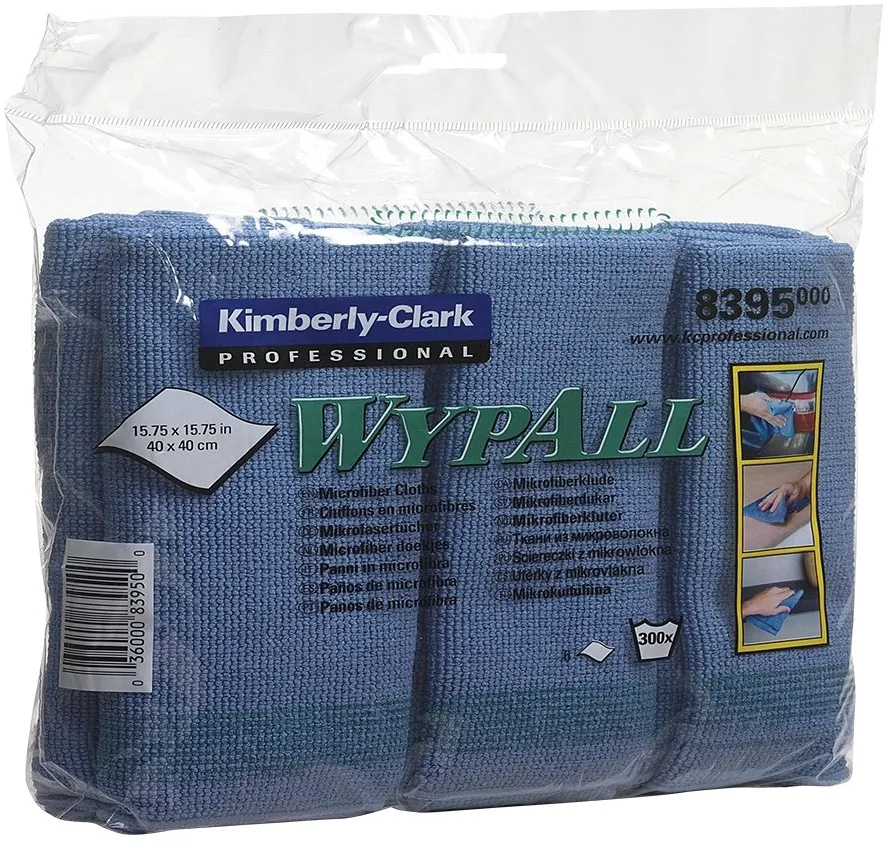 Lavete microfibra Kimberly-Clark Wypall, albastre, 6 bucati/pachet