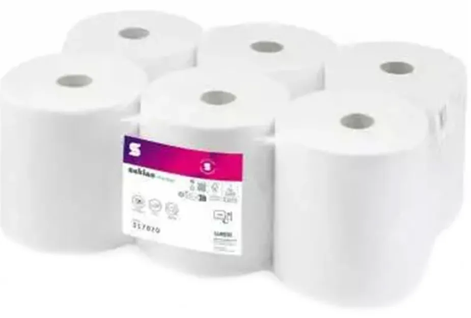 Prosop derulare centrala Satino Prestige, alba, 2 straturi, 150 m/rola, 6 role/bax
