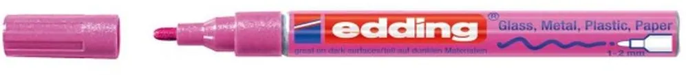 Marker permanent Edding 751 cu vopsea, varf 1-2MM, roz