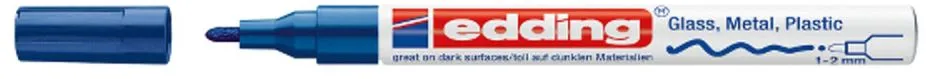 Marker permanent Edding 751 cu vopsea, varf 1-2MM, bleu