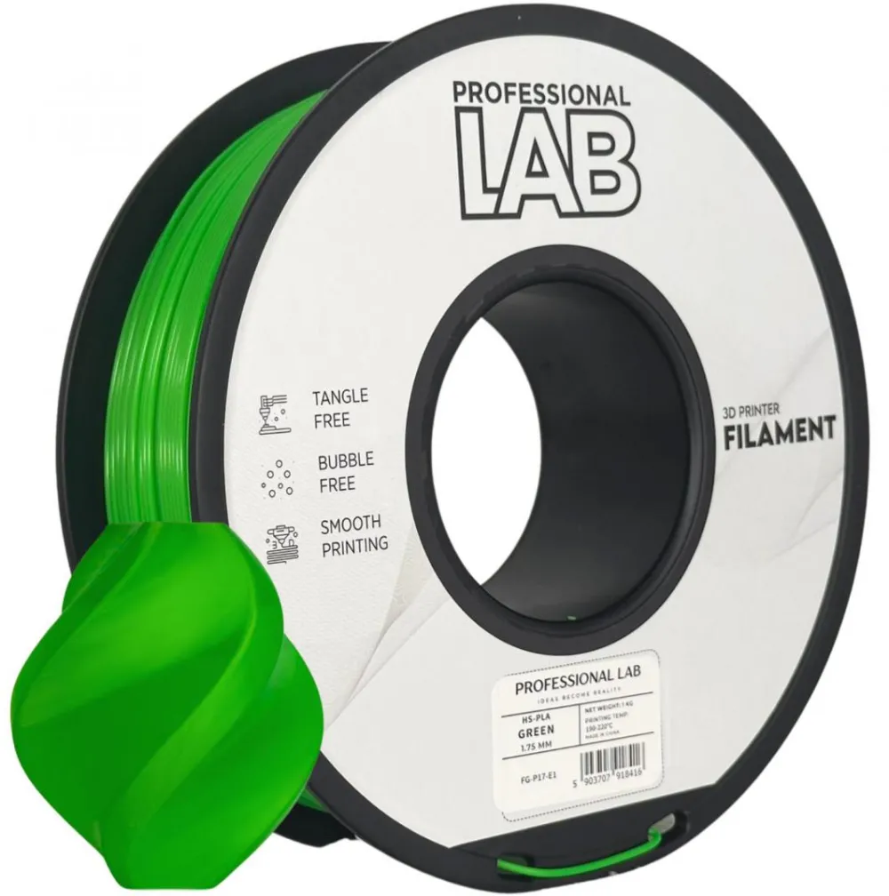 Prof. lab 3D filament 1KG hs-pla green