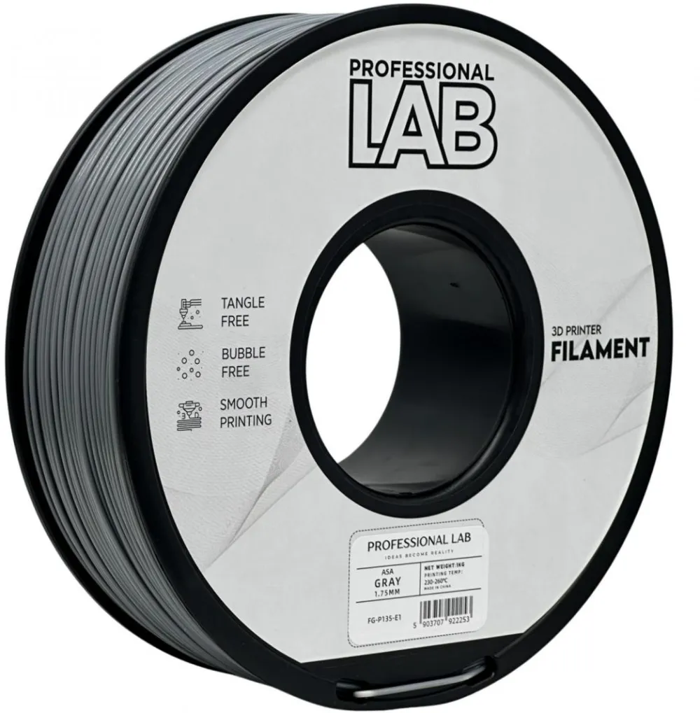 Prof. lab 3D filament 1KG asa gray