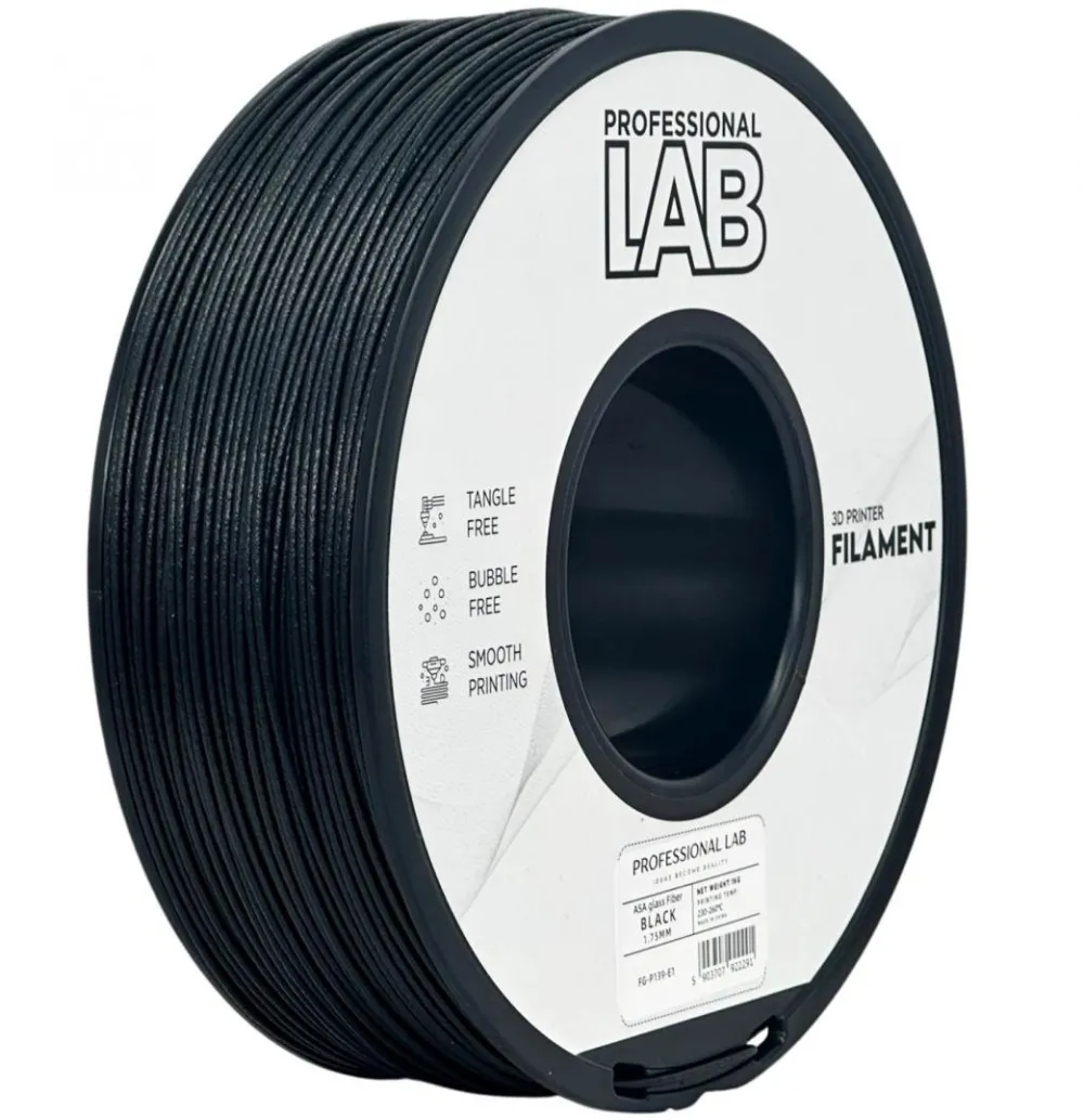 Prof. lab Fillament asa glass fiber bk