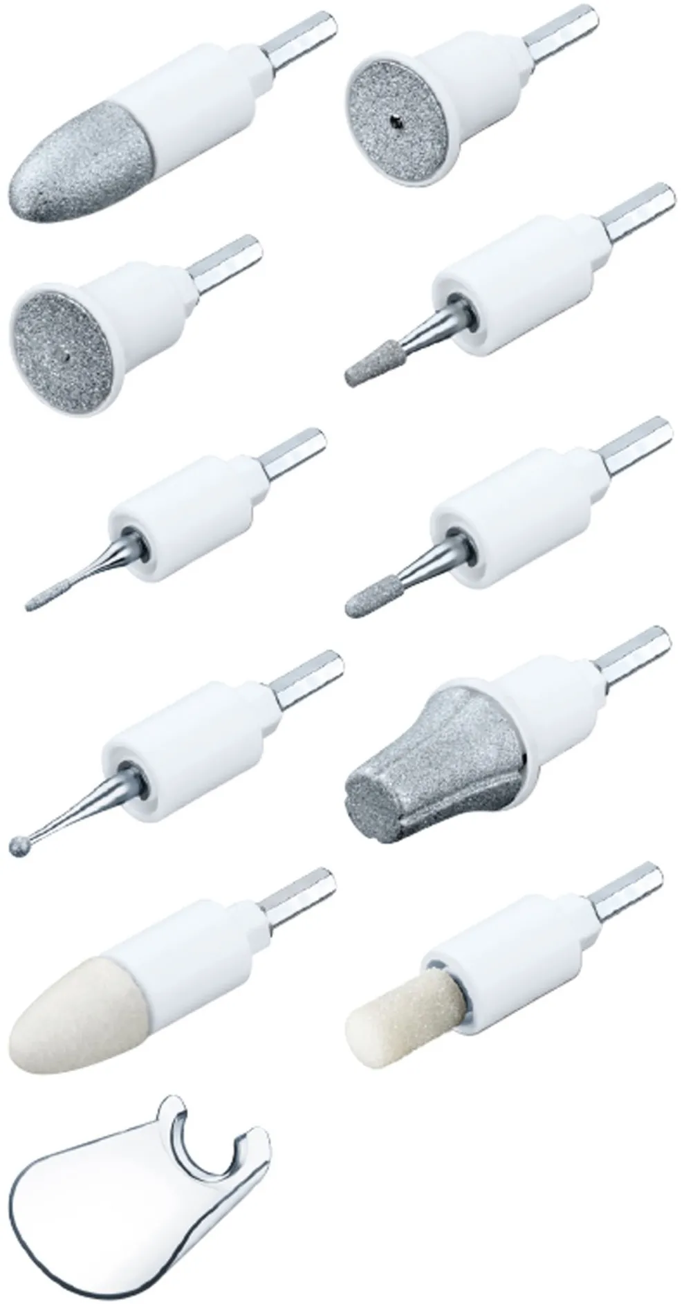 Set 10 accesorii pentru manichiura si pedichiura Beurer pentru MP 64 si MP 84 alb