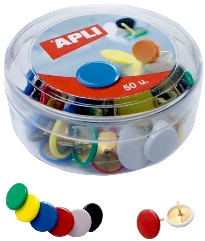 Pioneze colorate, 50 bucati/cutie