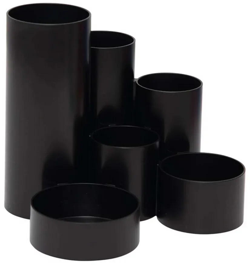 Suport instrumente scris Maul, 6 compartimente, plastic reciclat, negru