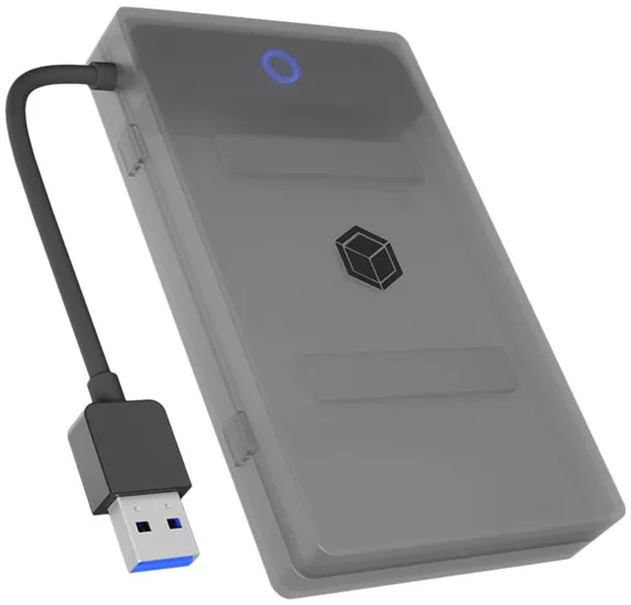 Icy Box IB-AC603b-U3 2.5" SATA III to USB 3.2 Gen 1 Type-A Adapter, With Protection Box, Black