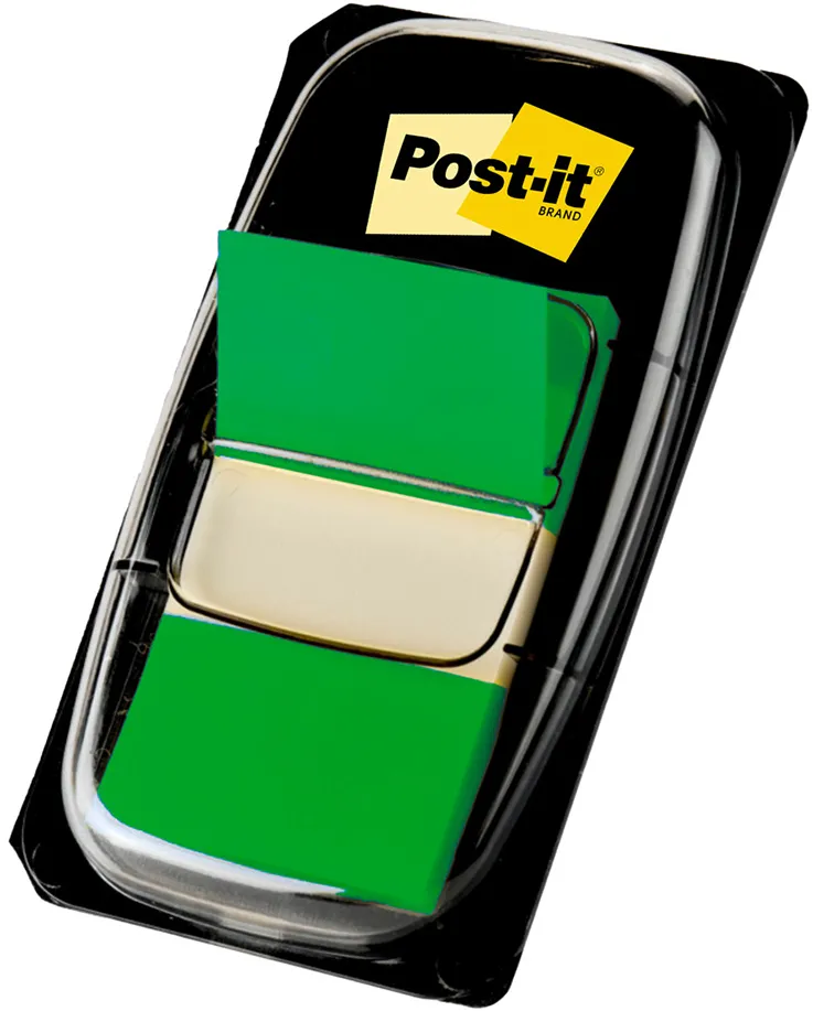 Index Clasic Post-it®, verde, 25,4 mm x 43,2 mm, 50 file, 1 bucata/pachet