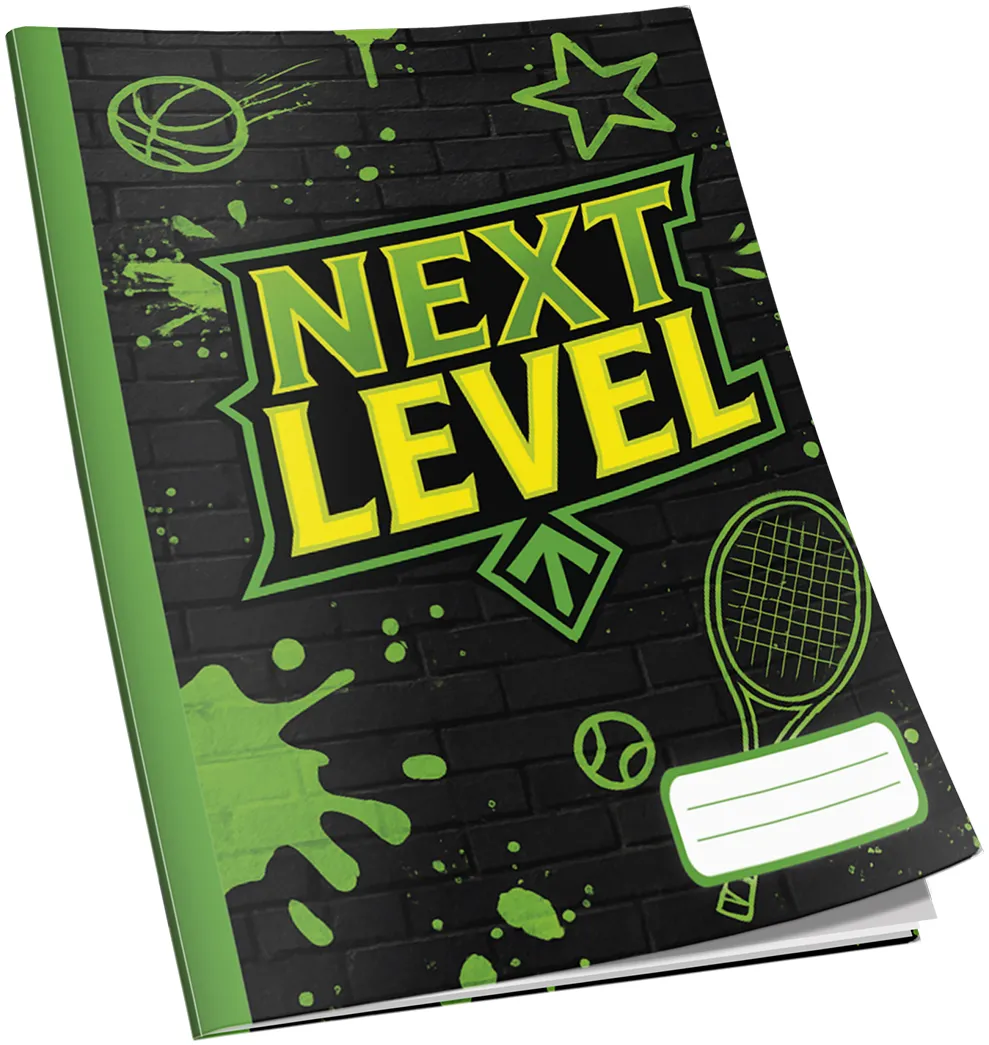 Caiet Next Level A4, 48 de file, 60g/mp, dictando, diverse modele de coperti