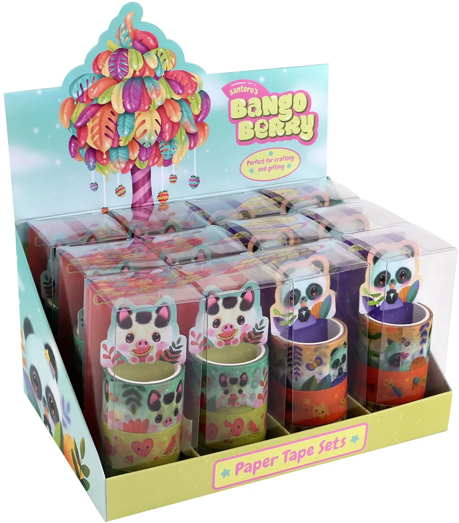 Display 12 seturi, 3 benzi adezive hartie Bangoberry