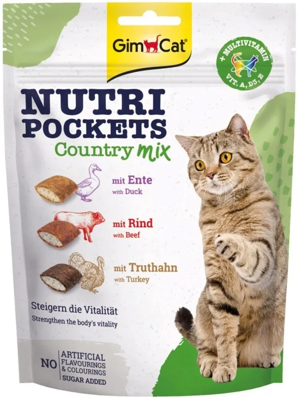 GIMCAT Nutri Pockets Country mix – cat treat – 150g