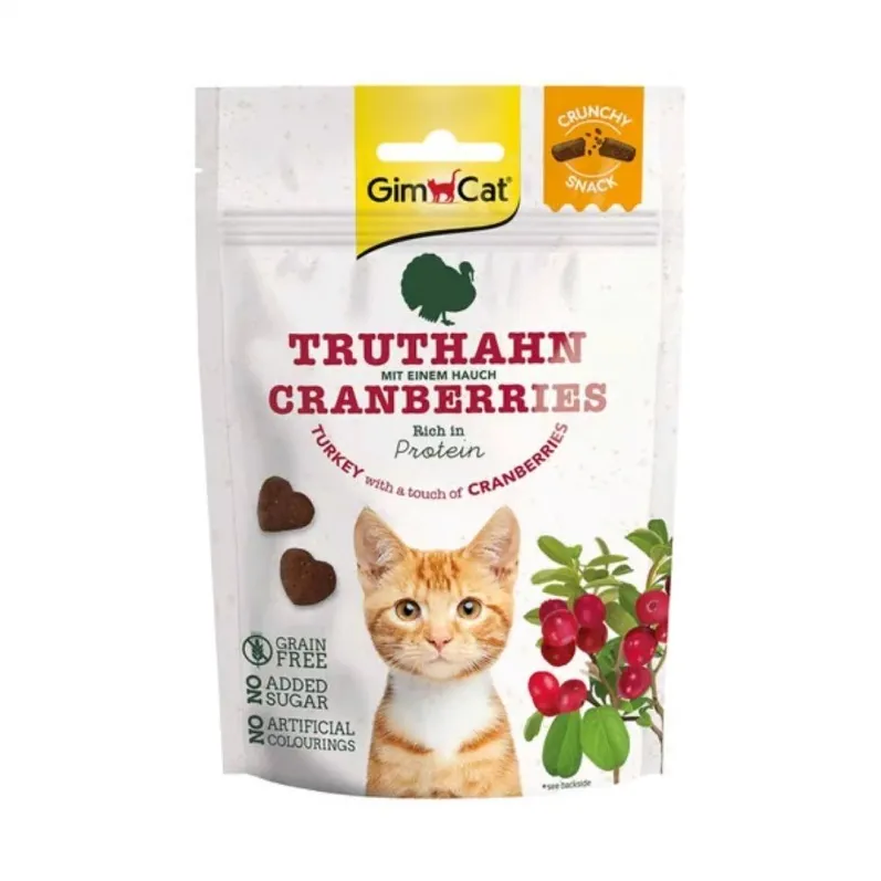 GIMCAT Crunchy Snacks Turkey with Cranberry – cat treat – 50g
