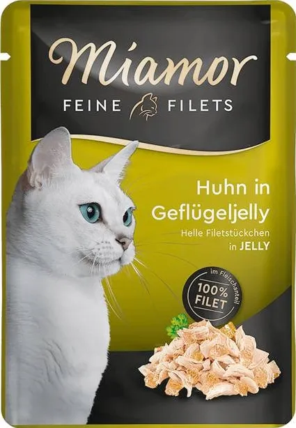 MIAMOR Feine Filets Chicken with poultry jelly - wet cat food - 100g
