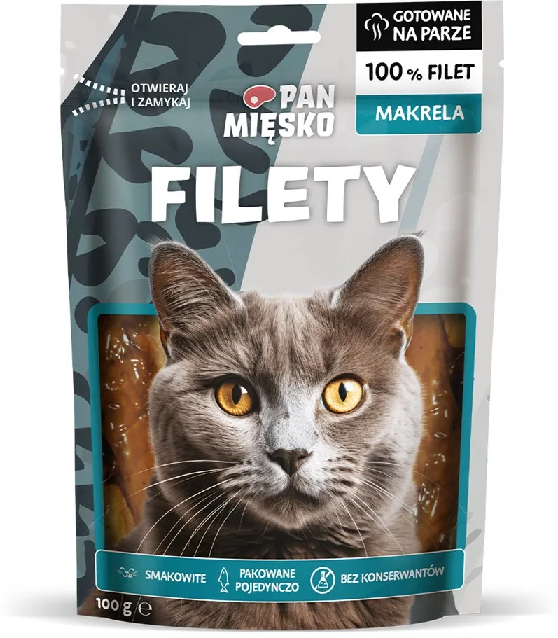 PAN MIĘSKO Mackerel fillets - cat treats - 100g