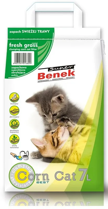 Certech Super Benek Corn Cat Fresh Grass - Corn Cat Litter Clumping 7 l