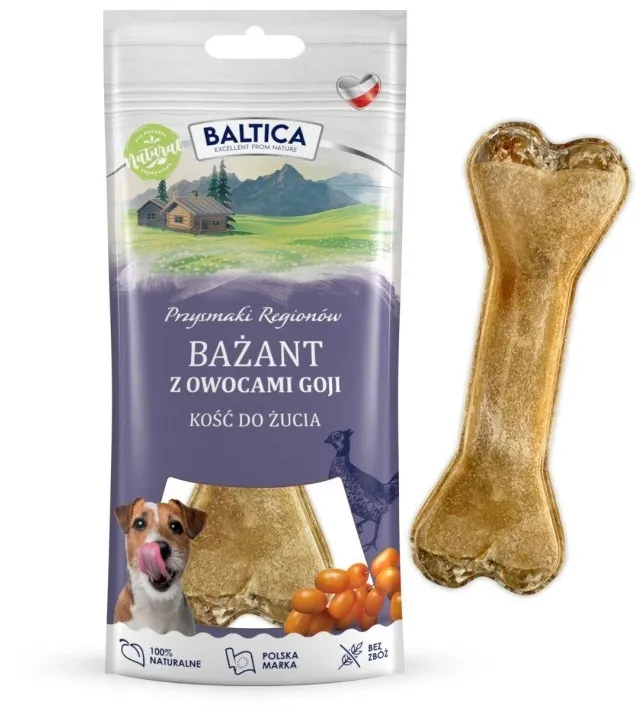 BALTICA Przysmaki regionów Chewing bone Pheasant with goji berries - dog treat - 1