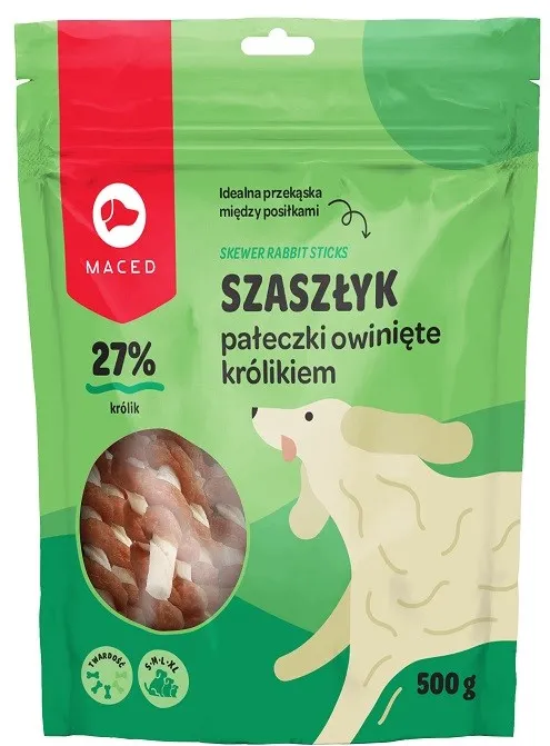 MACED Rabbit wrapped rawhide sticks - dog chew - 500 g