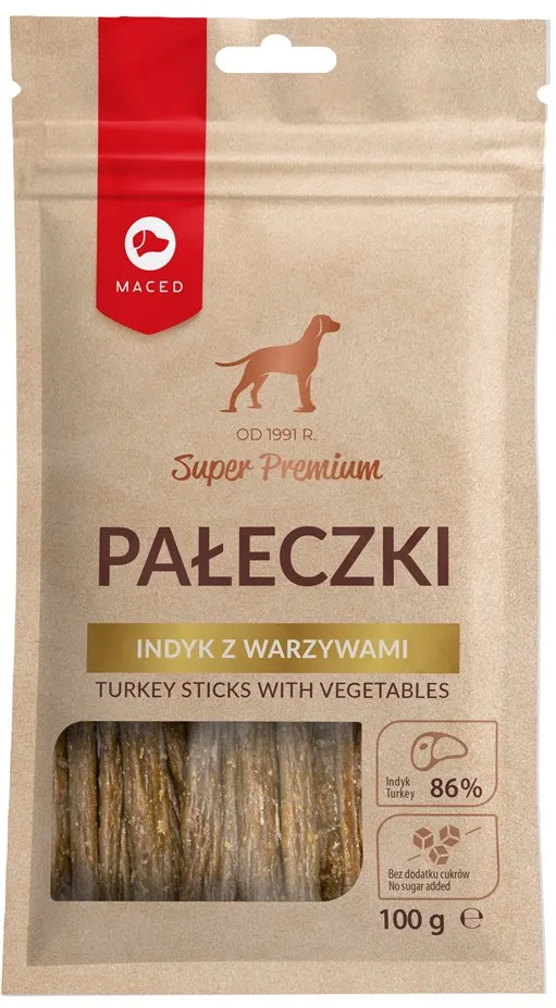 MACED Turkey sticks with vegetables - Dog treat - 100g