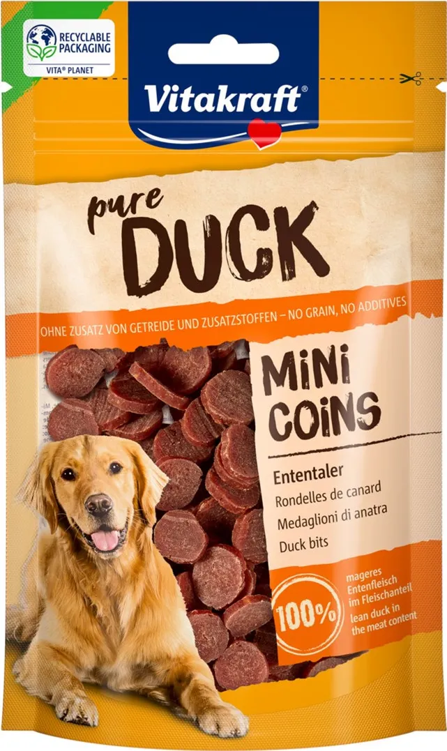 VITAKRAFT Duck Mini Coins - dog treat - 80g