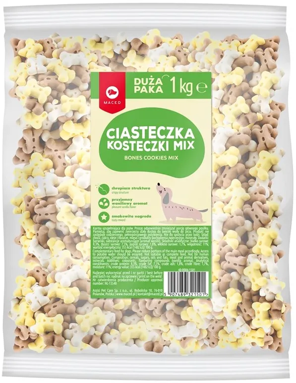MACED Bones Cookies Vanilla Mix - dog treat - 1 kg