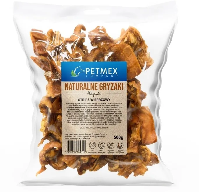 PETMEX Pork Strips dog chew - 500g