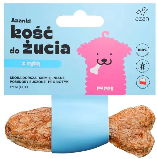 AZANKI Cod Bone with Probiotic Puppy in Fish Shape – Dog Treat – 12 cm