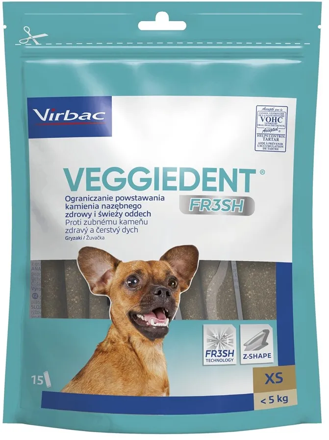 VIBRAC Veggiedent Fresh XS - dog treat - 114g