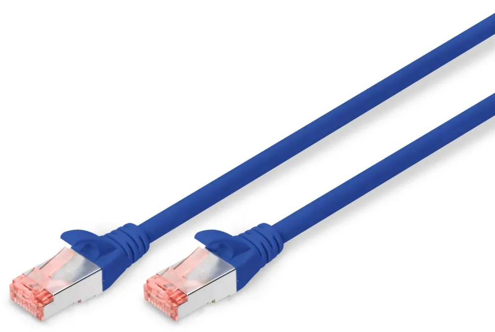 DIGITUS Patchkabel Cat6 S/FTP 2xRJ45 10.0m blau Hebelschutz Polybeutel