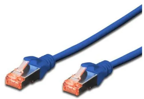 DIGITUS Patchkabel Cat6 S/FTP 2xRJ45 0.5m blau Hebelschutz Polybeutel