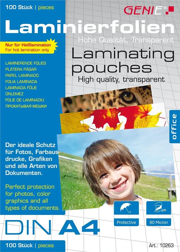 GENIE Laminiertaschen 100 A4 - Folien