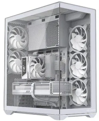 PC case Volcano Space XL ARGB Full Tower 5 fans, white