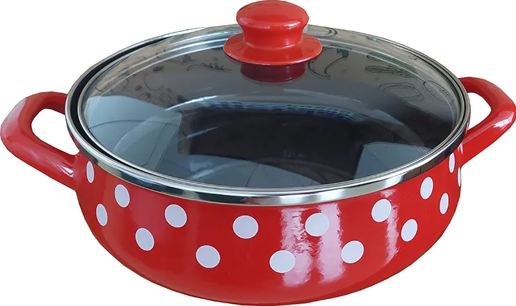 Oala cu doua manere capac sticla 4l Tufne Metalac email/24cm/4l