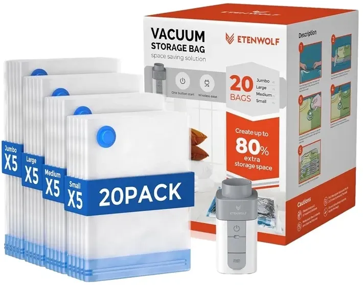 Pungi de vidat Etenwolf VB03 de 1500 mAh cu pompă