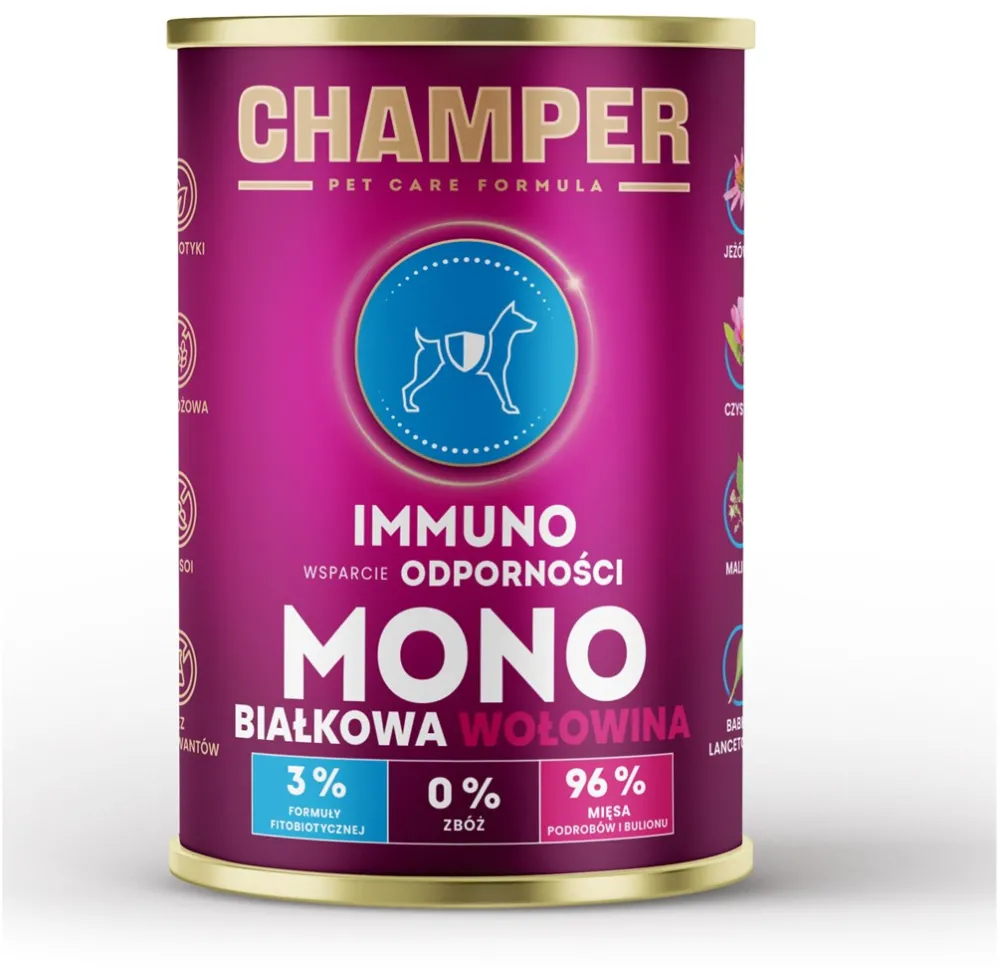 CHAMPER Immuno Monoprotein Beef - wet dog food - 400g