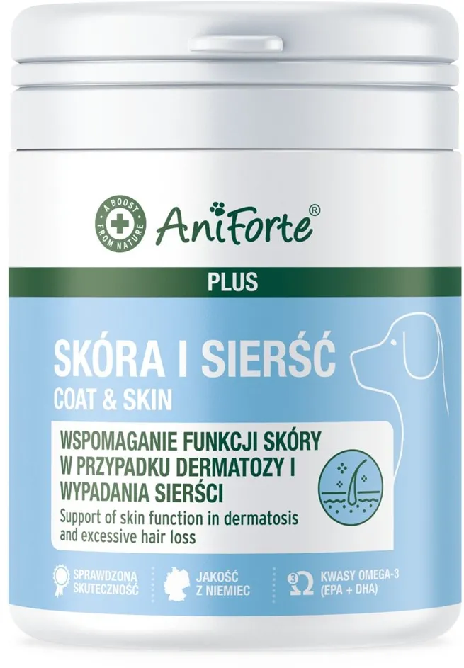 Supliment pentru piele si blana caini AniForte Skin and Coat 90 tablete