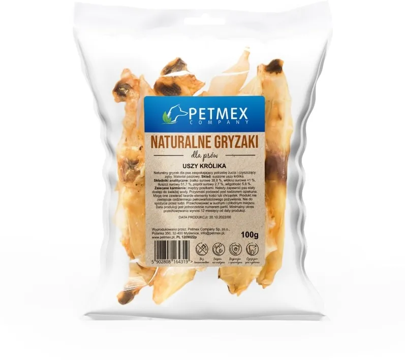 PETMEX dog chew Rabbit ear - 100g