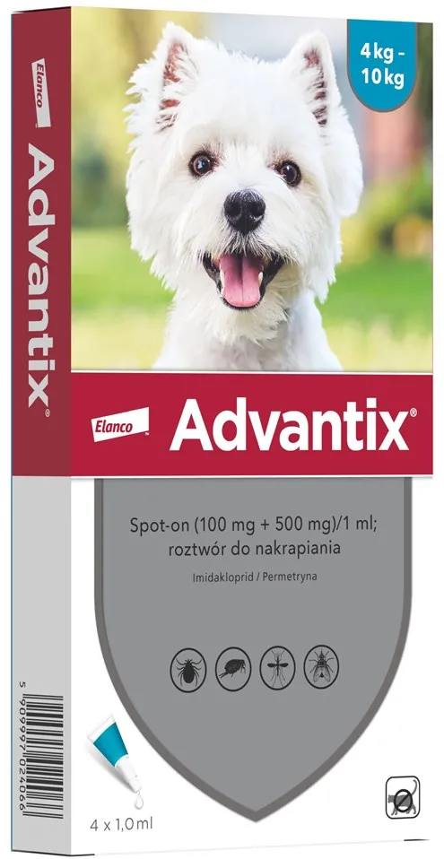 ELANCO Advantix  - parasite drops for dogs S - 4 x 1 ml
