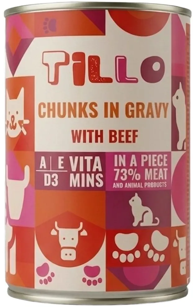 TILLO Chunks in gravy Beef - wet cat food - 415g