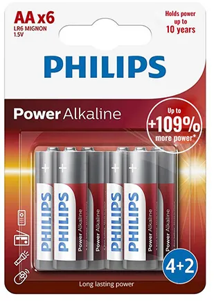 BATERIE POWER ALKALINE LR6 AA BLISTER 6 BUC PHILIPS