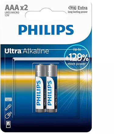 BATERIE ULTRA ALKALINE LR3 AA BLISTER 2 BUC PHILIPS