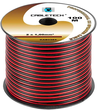 CABLU DIFUZOR CUPRU 2X1.00MM ROSU/NEGRU 100M