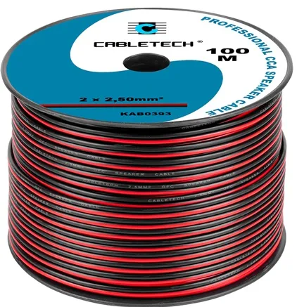 CABLU DIFUZOR CCA 2X2.50MM ROSU/NEGRU 100M