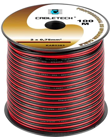 CABLU DIFUZOR CUPRU 2X0.75MM ROSU/NEGRU 100M