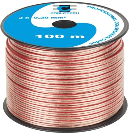 CABLU DIFUZOR CCA 2X0.20MM TRANSPARENT 100M