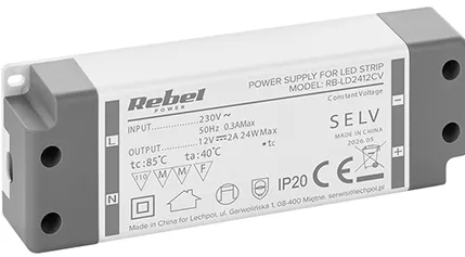 ALIMENTATOR BANDA LED IP20 12V 2A 24W REBEL