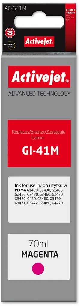 Flacon cerneala ACTIVEJET AC-G41M compatibil Canon GI-41M 4544C001 70 ml magenta