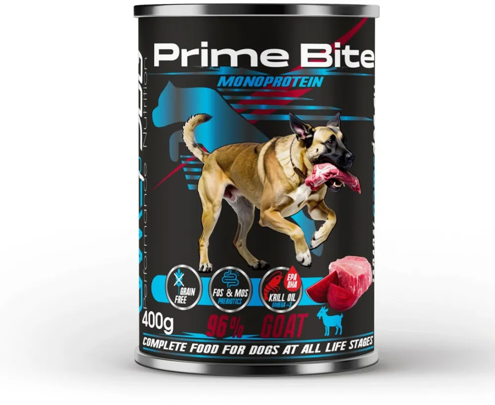 PRIME BITE Monoprotein Goat with beetroot - wet dog food - 400g
